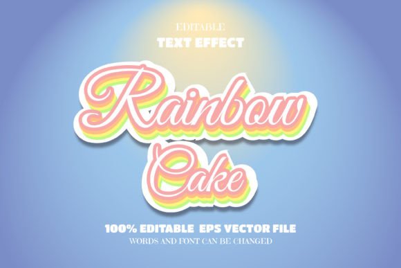 Download Rainbow Cake Text, Editable Font Effect - Premium Bundle