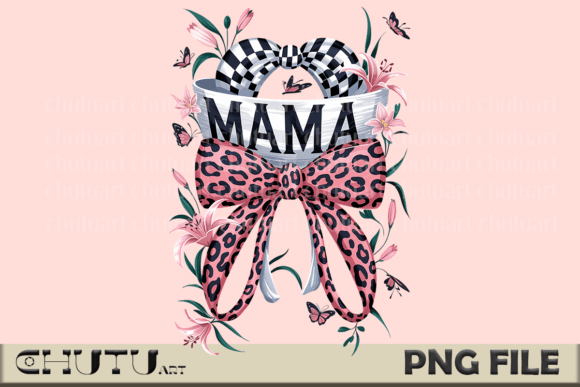 Download Leopard Bow Mama PNG Floral Clipart - Premium Resources