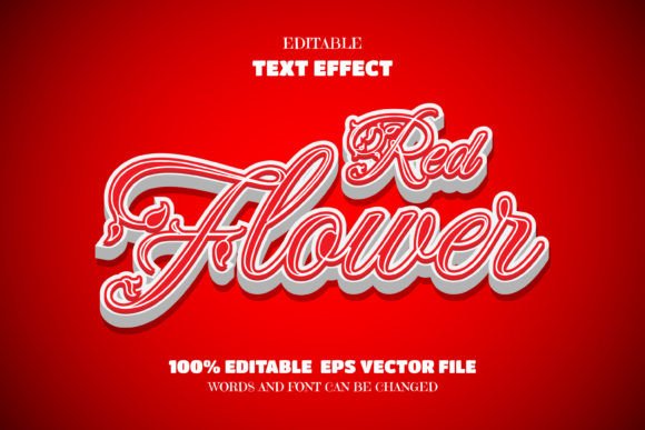 Download Red FlowerText, Editable Font Effect - Premium Bundle