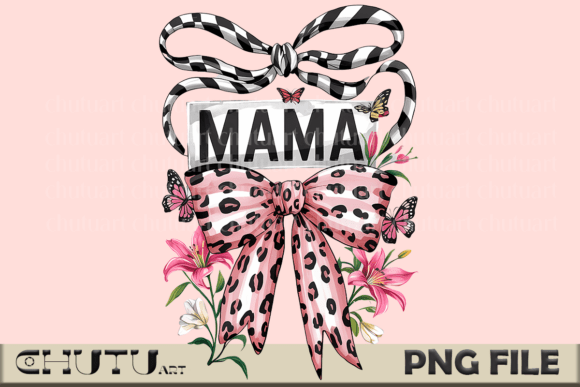 Download Leopard Bow Mama PNG Floral Clipart - Premium Resources