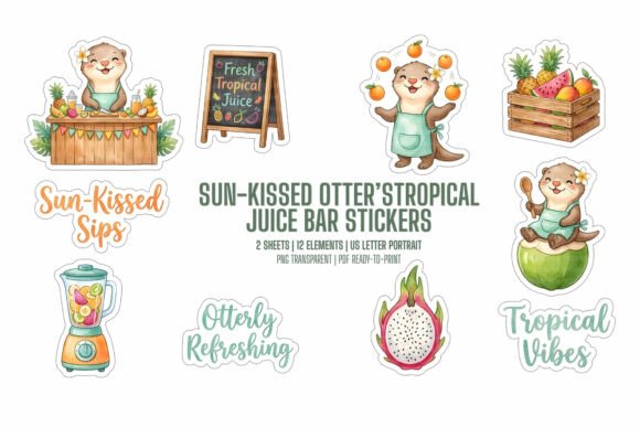 Download Sun-Kissed Otter Juice Bar Stickers - Bar Collection