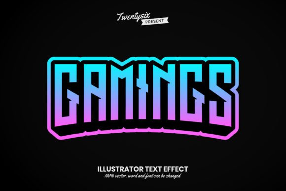Download Gaming - Ilustrator Font Effect Style - Font effect Collection
