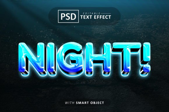 Download Night Text - Editable Glow Font Effect - Font effect Collection