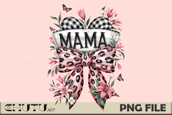 Download Leopard Bow Mama PNG Floral Clipart - Premium Resources